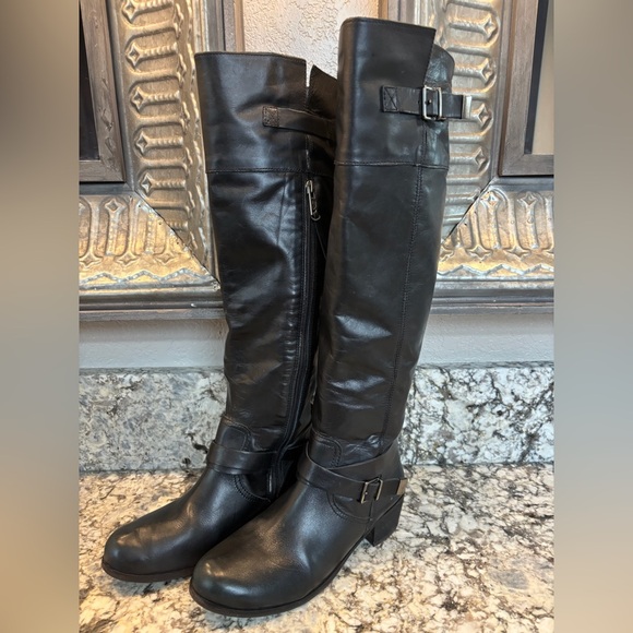 UGG Black Over the Knee Leather Boots - Picture 3 of 14